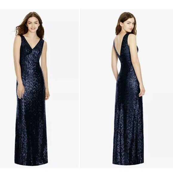 BELLA BRIDESMAIDS DRESS BB107 IN MIDNIGHT NAVY, 12, New With Tags - Picture 1 of 12